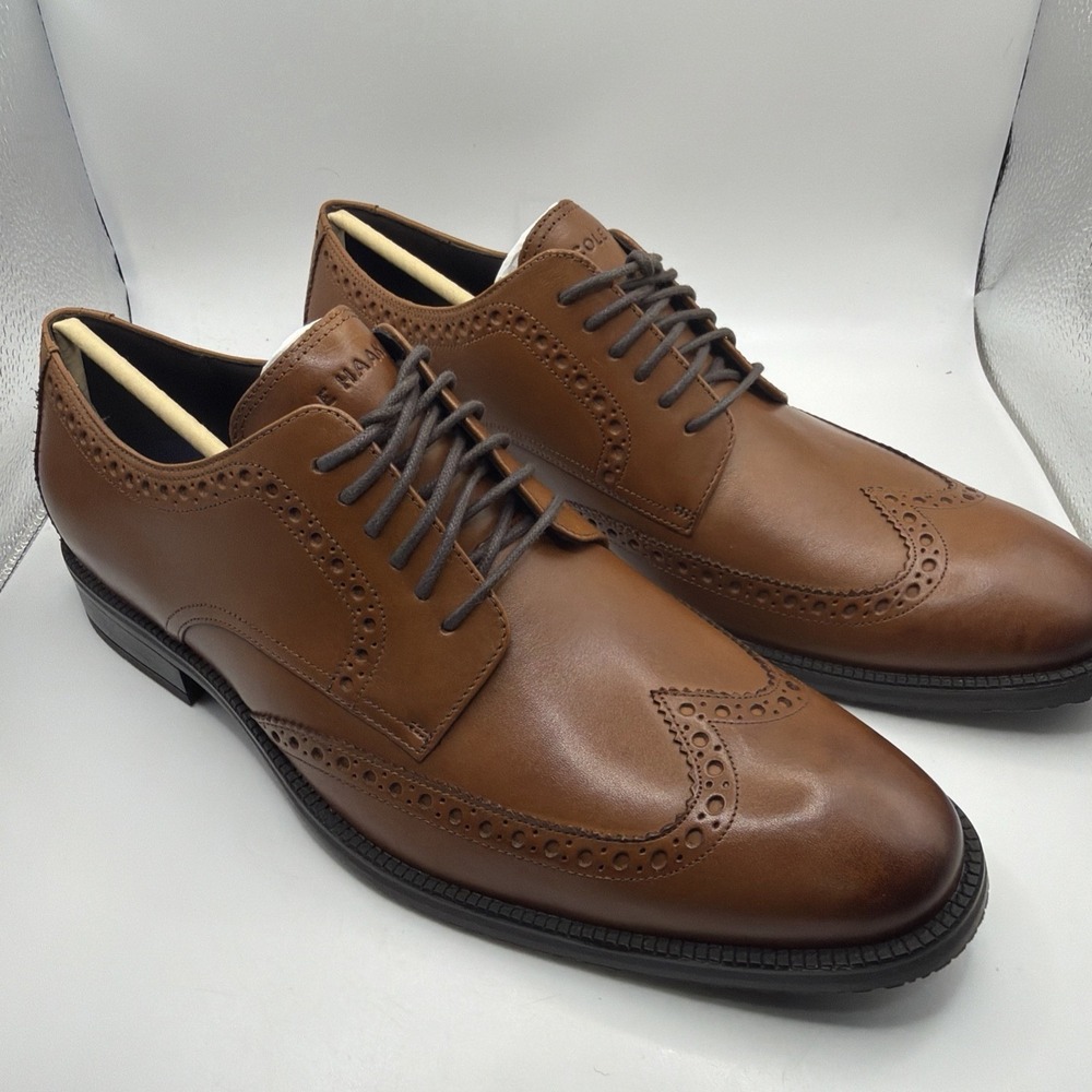 COLE HAAN Mens Dress Shoes 'Me Wing Oxford' Lace up C34598 Tan size 9 - Picture 2 of 15
